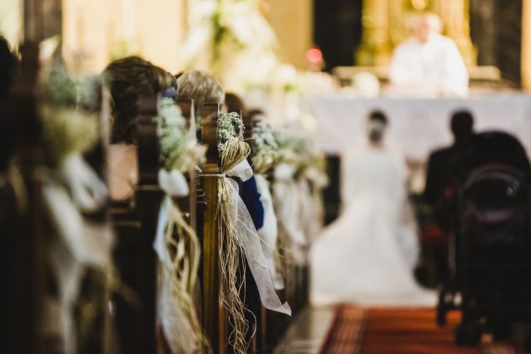 Couple in church during wedding ceremony