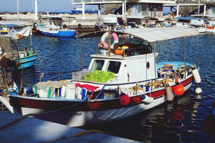 Boats in harbor
