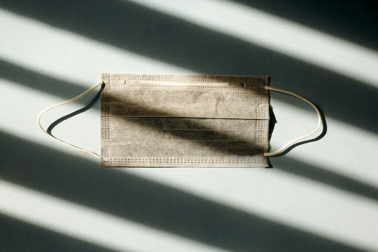 High angle view of clothespin on wall