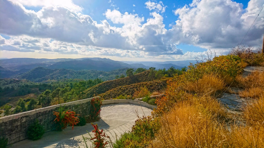 Landscape at troodos mountains in cyprus