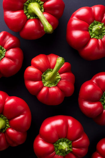 Full frame shot of red bell peppers for sale