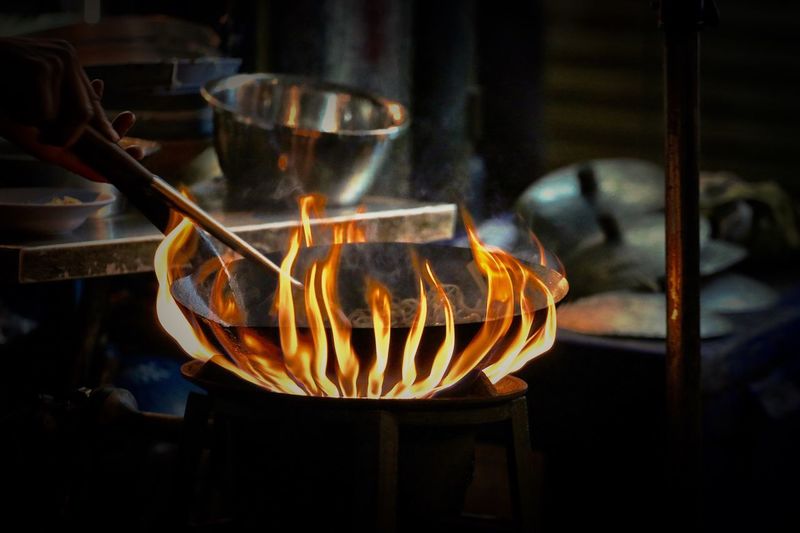Close-up of burning candle