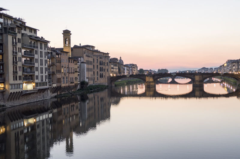 Arno river at the sunset