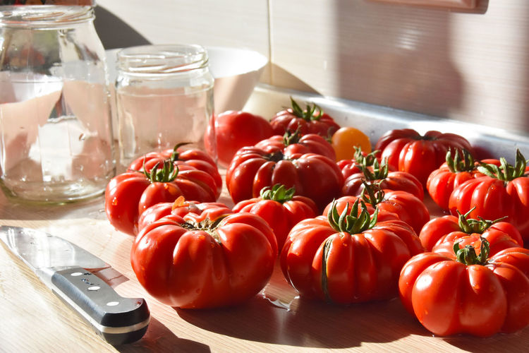 Close-up of food on table