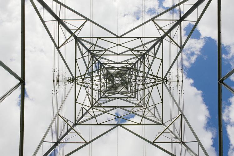 Abstract hard texture from this industrial themed image of an electrical pylon transmission tower