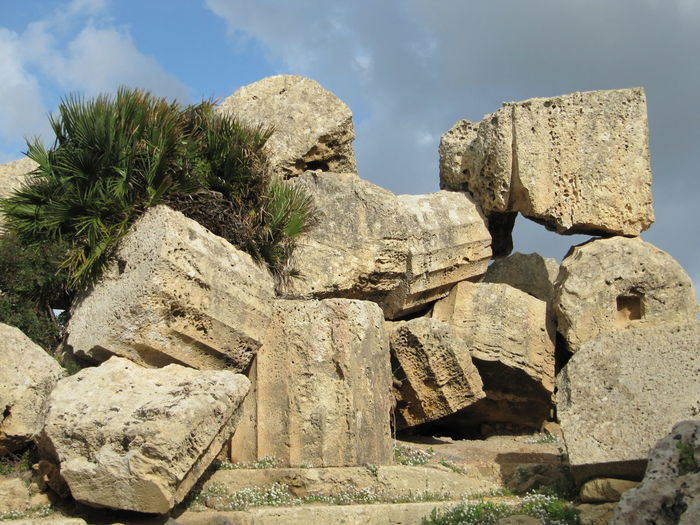 Low angle view of old ruins