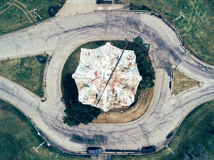 High angle view of roads