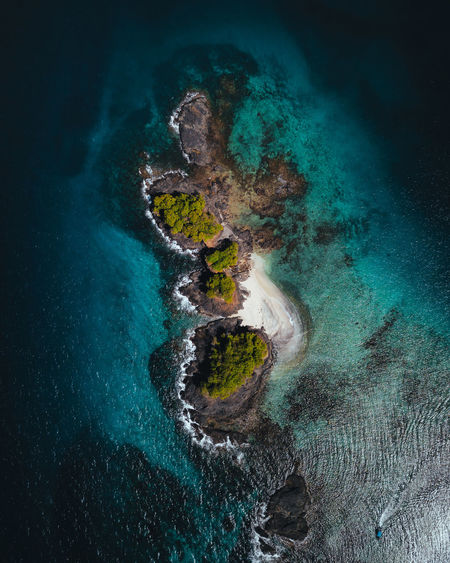 Aerial view of island on sea