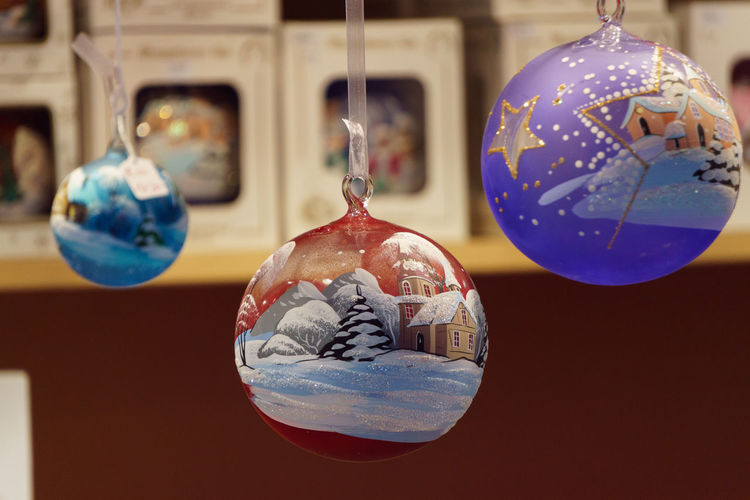 Close-up of christmas decoration hanging