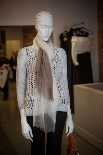 View of mannequin at store