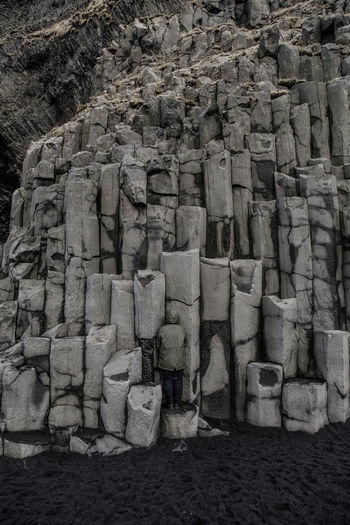 Low angle view of rock formations