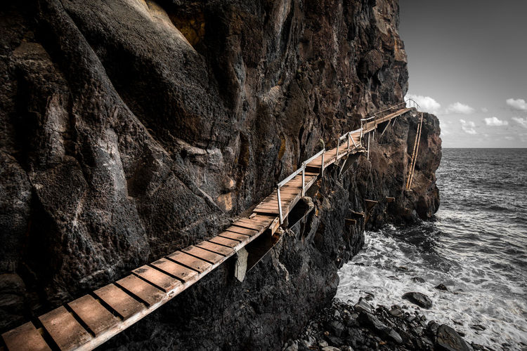 Bridge on rock formation