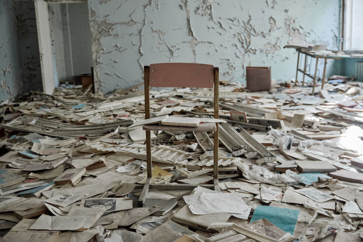 Abandoned school number 13 in the city of pripyat, chernobyl, ukraine