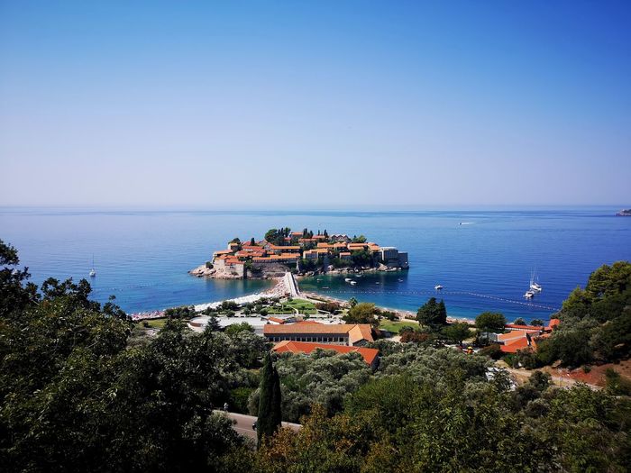 View of sveti stefan from the road