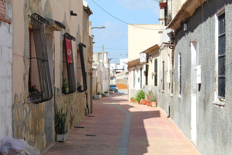 The streets of old formentera del segura spain, some of the buildings date back hundreds of years.