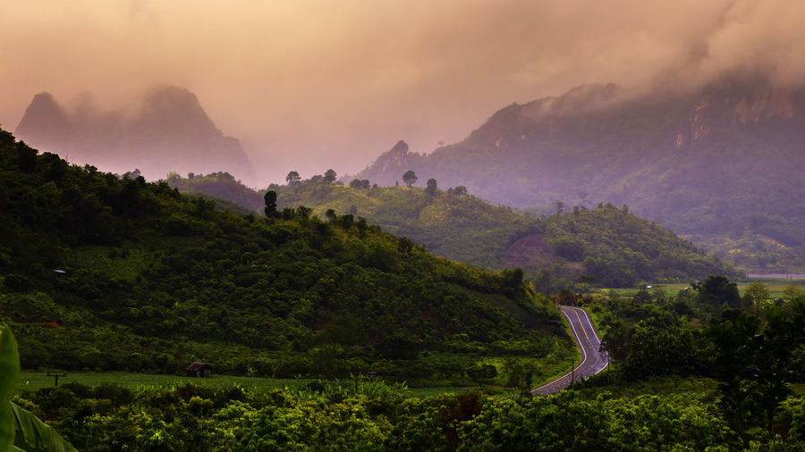 Scenic view of mountains against sky