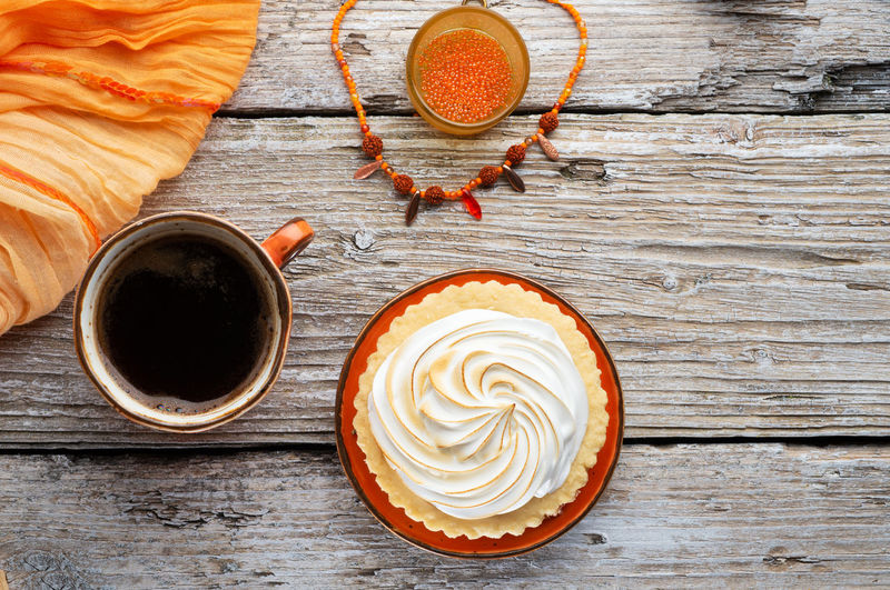 Directly above shot of coffee on table