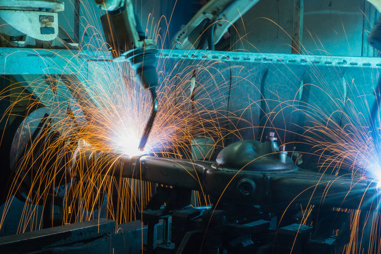 Sparks at metal industry