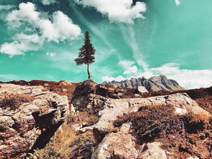 Scenic view of mountains against sky