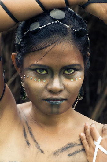 Close-up portrait of young woman