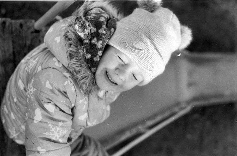 Portrait of smiling boy outdoors