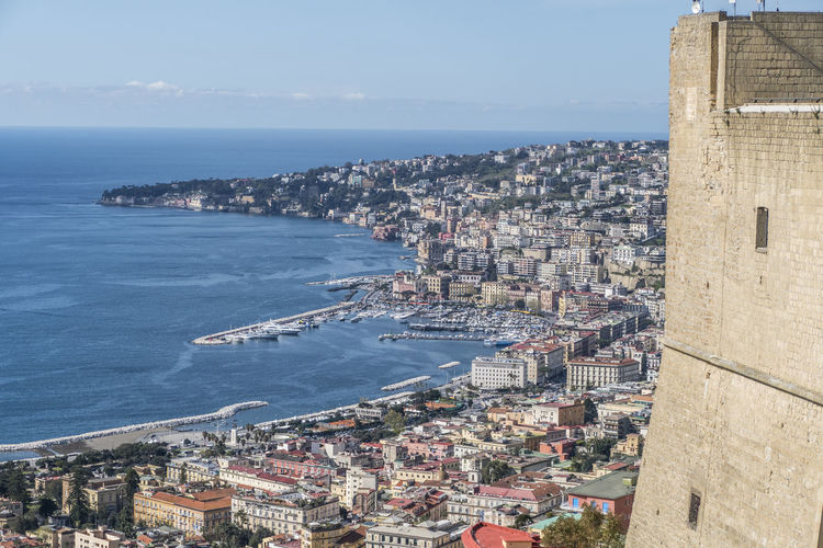 Aerial view of naples and posillipo