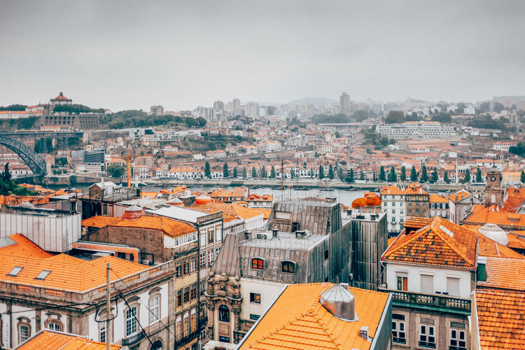 High angle view of cityscape