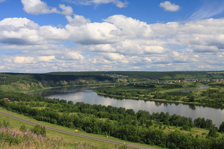 Scenic view of river against sky