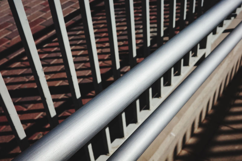 Close-up of metallic railings