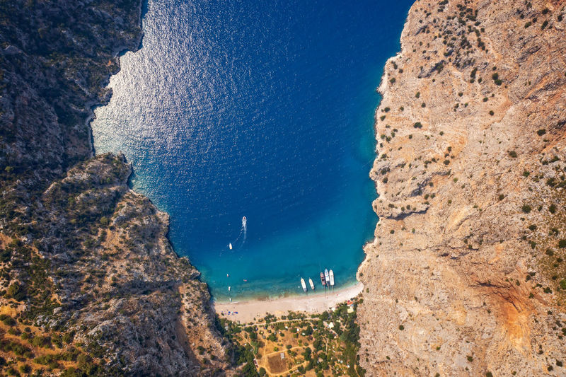 Aerial view of butterfly valley in fethiye 