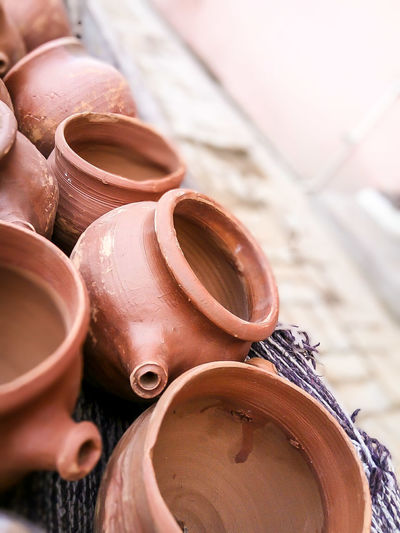 Close-up of earthenware