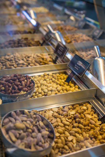 Detail shot of nuts for sale