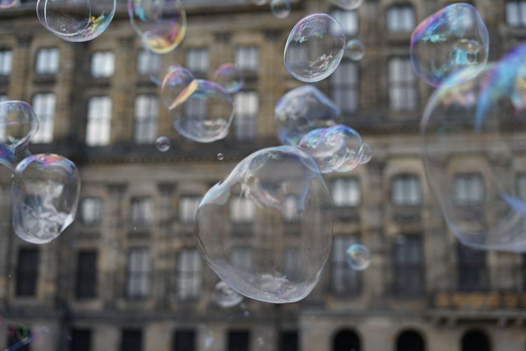 Close-up of bubbles in glass
