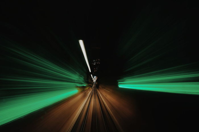 LIGHT TRAILS IN TUNNEL