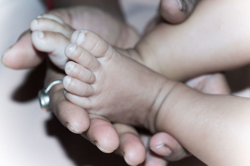 Close-up of baby hands