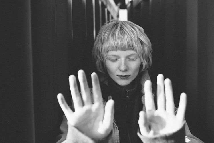 Blond Hair Childhood Close-up Day Front View Human Hand Indoors Lifestyles One Person People Real People Young Adult