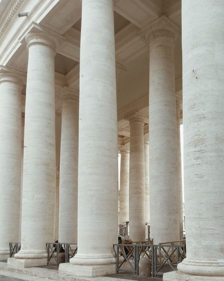 Low angle view of columns in building