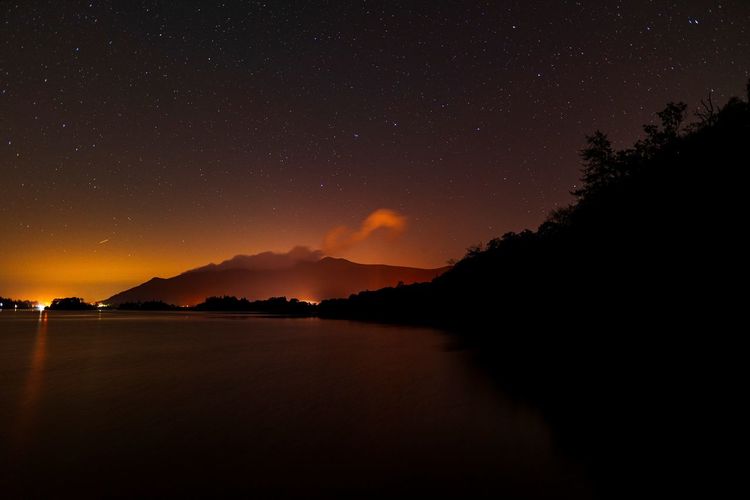Derwent water from ashness jetty with the plough in the night sky 