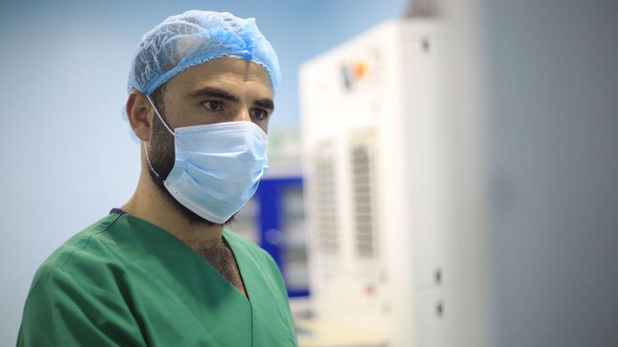 Doctor in the operating room. medical operations. medical equipment.