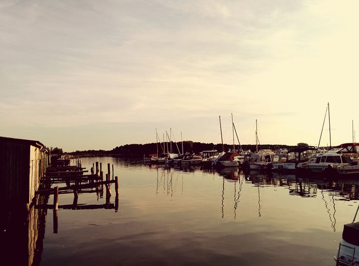 Boats in harbor