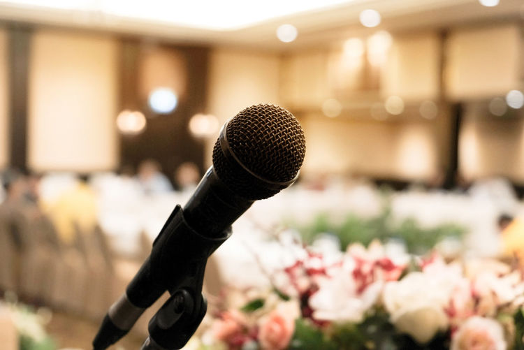 Close-up of microphone