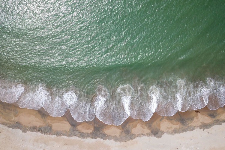 High angle view of sea waves