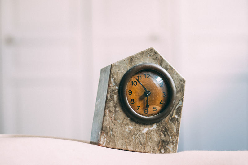 Close-up of alarm clock