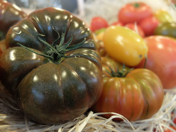 Close-up of organic pumpkin tomatoes