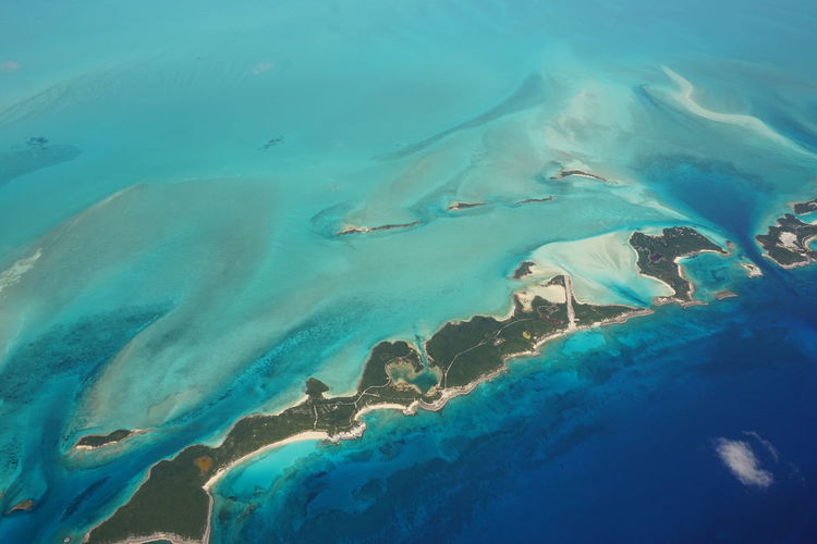 High angle view of sea shore