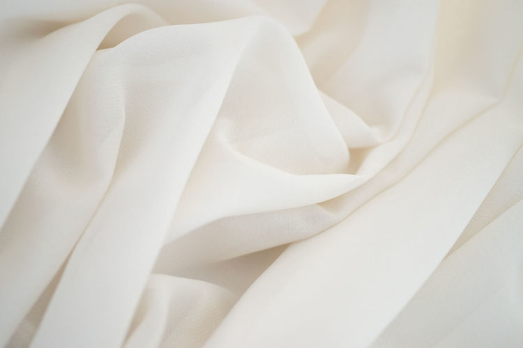 High angle view of white bed