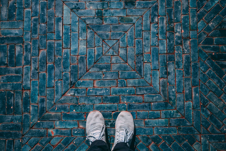 Blue tiles in marrakesh 