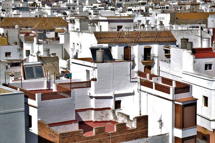 High angle view of houses in spain
