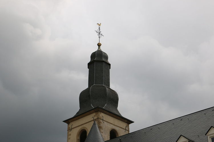 Weather vane on top of church steeple