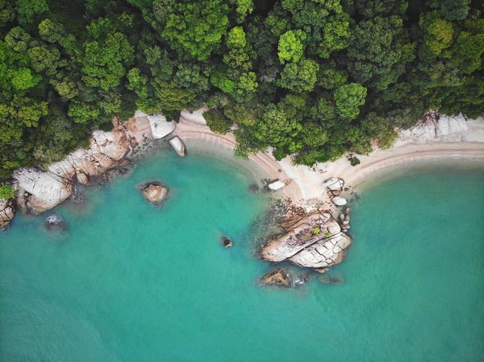 Aerial beach view in malaysia